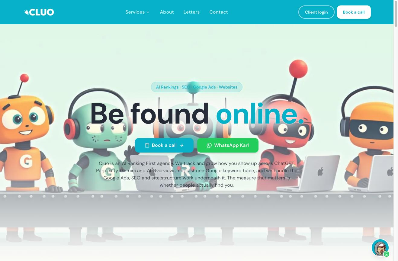 The Cluo website